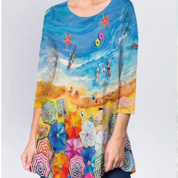 *NWT* Seaside Fit and Flare Tunic Top - Picture 1 of 6